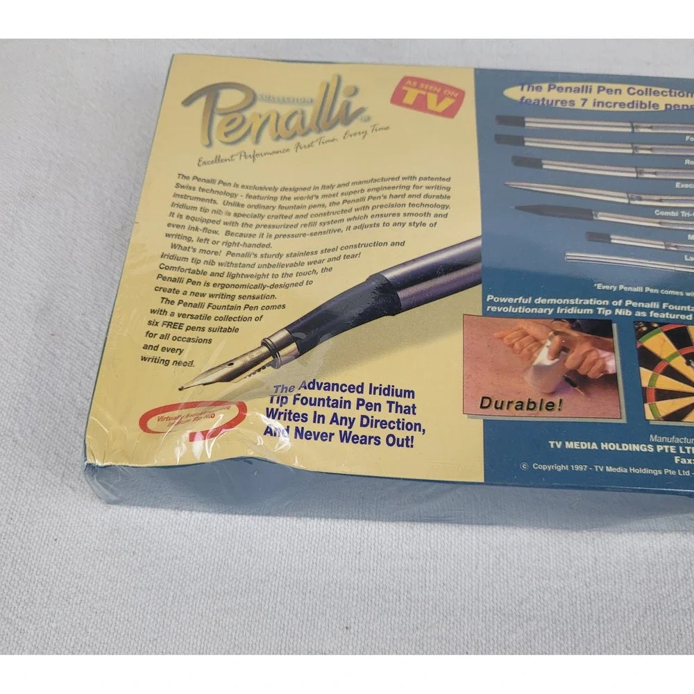 Penalli Pen Collection 7 Piece Set Stainless Steel with 65-Piece Refill Pack NEW